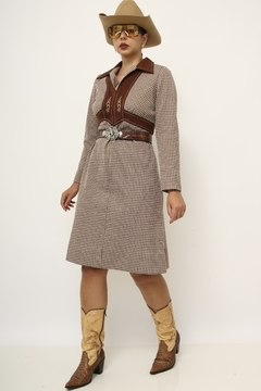 Vestido western marrom cowboy vintage na internet