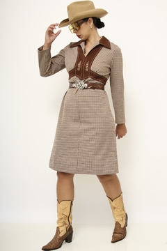 Vestido western marrom cowboy vintage - comprar online