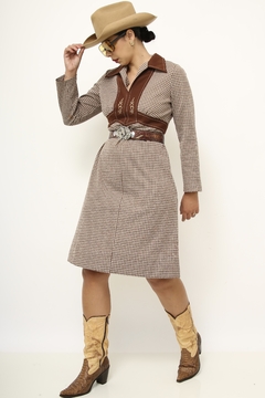 Imagem do Vestido western marrom cowboy vintage