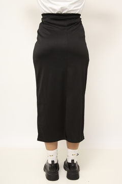 Saia longa preta lisa vintage - loja online