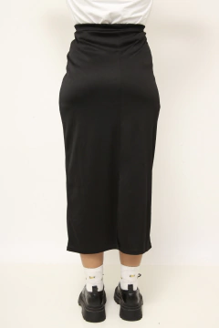 Saia longa preta lisa vintage - loja online