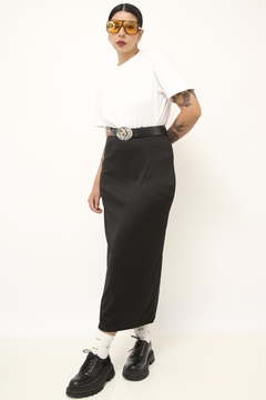 Saia longa preta lisa vintage - comprar online