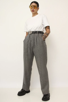 Calça xadrez cintura alta - Capichó Brechó