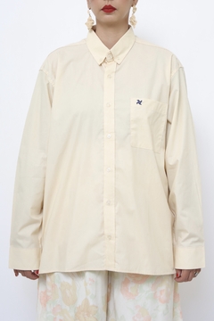 Camisa classica algodão bege vintage na internet