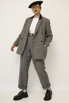 Blazer xadrez gola couro HARVE na internet