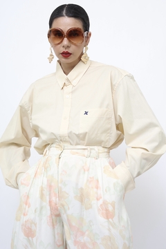 Camisa classica algodão bege vintage
