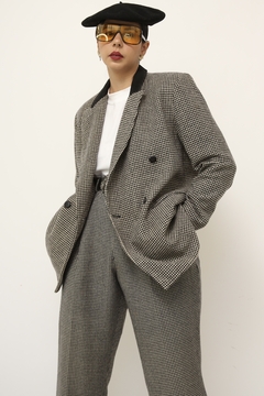 Blazer xadrez gola couro HARVE