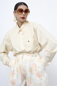 Camisa classica algodão bege vintage - comprar online
