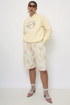 Moletom amarelo bordado acampamento - comprar online