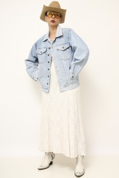 Jaqueta jeans azul rio bordado vintage - loja online