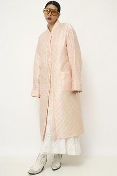 Robe matelasse rosa vintage acetinado cea vintage - Capichó Brechó