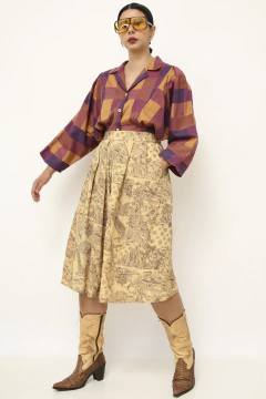 Bermudão midi estampado viscose