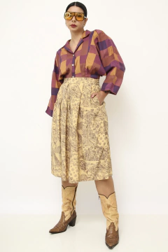 Bermudão midi estampado viscose - Capichó Brechó