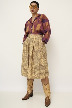 Bermudão midi estampado viscose - loja online