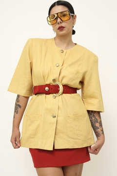 Imagem do Blazer manga curta amarelo linho