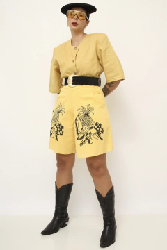 Bermuda frutas vintage amarela - comprar online