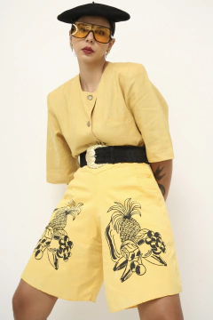 Bermuda frutas vintage amarela - loja online