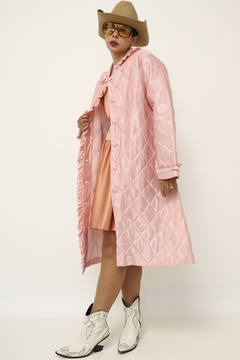 Robe matelasse rosa babados vintage acetinado