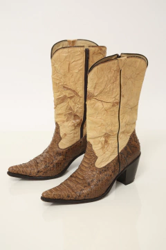 Bota marrom croco com bege vintage 38