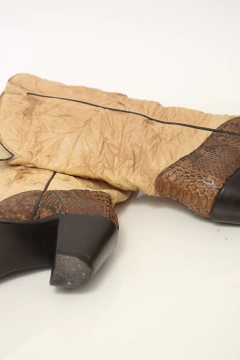 Imagem do Bota marrom croco com bege vintage 38