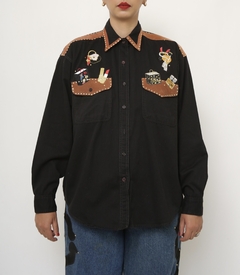 Camisa bordada de cowgirl make vintage - loja online