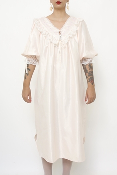 Camisola manga bufante rosa renda - comprar online