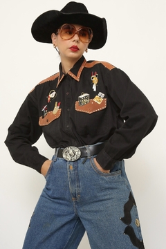 Camisa bordada de cowgirl make vintage