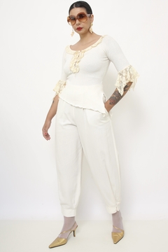 Blusa malha com renda vintage - comprar online