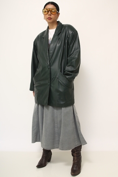 Blazer verde musgo couro ombreira SANTIAGO na internet