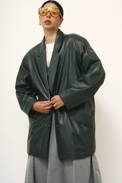 Blazer verde musgo couro ombreira SANTIAGO - loja online