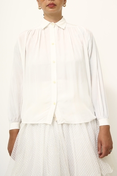 Camisa viscose branca pregas