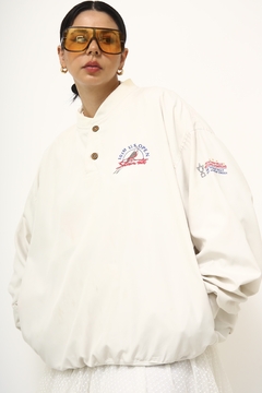 Blusa nylon vintage branca USA SANTIAGO