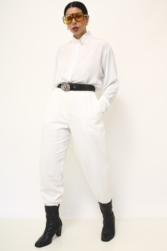 Camisa viscose gola alta manga longa chic na internet