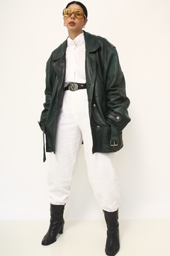 Parka verde musgo cinto couro SANTIAGO - comprar online