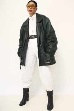 Parka verde musgo cinto couro SANTIAGO - loja online