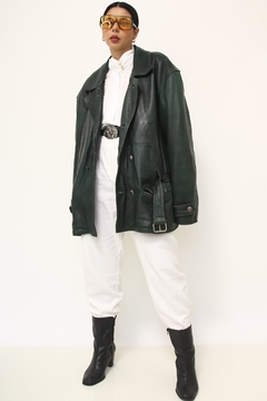 Parka verde musgo cinto couro SANTIAGO - loja online