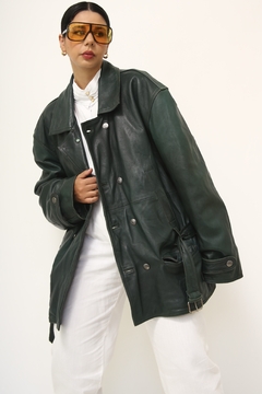Parka verde musgo cinto couro SANTIAGO na internet