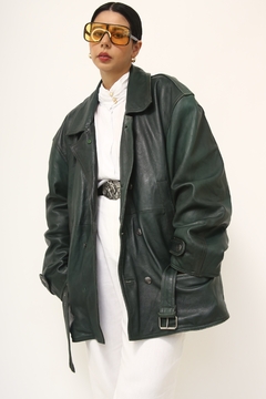 Parka verde musgo cinto couro SANTIAGO