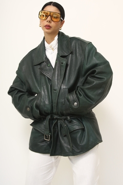 Parka verde musgo cinto couro SANTIAGO