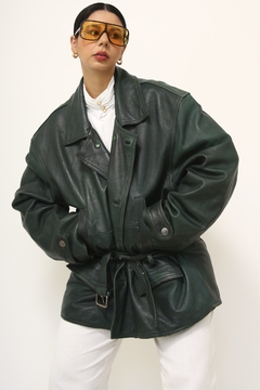 Parka verde musgo cinto couro SANTIAGO na internet