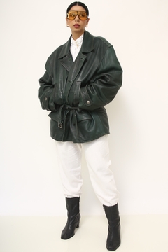 Parka verde musgo cinto couro SANTIAGO
