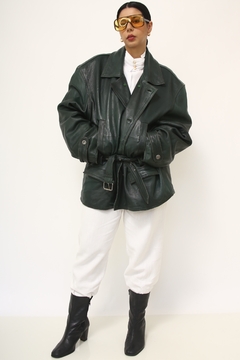 Parka verde musgo cinto couro SANTIAGO - loja online