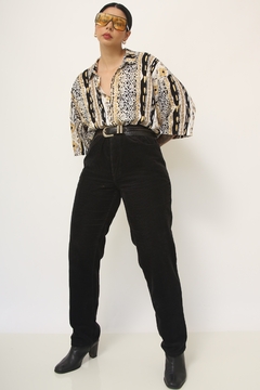Calça veludo cotele vintage preta - loja online