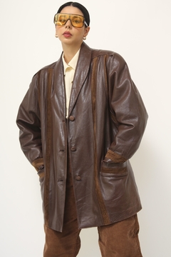 Blazer marrom ombreira classico recorte camurça SANTIAGO - loja online