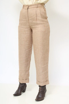 Calça cintura alta puro linho vintage - Capichó Brechó