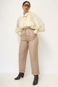 Imagem do Calça cintura alta puro linho vintage