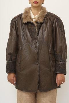 Blazer couro com forro pele vintage SANTIAGO na internet