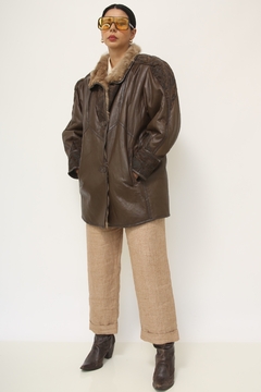 Imagem do Blazer couro com forro pele vintage SANTIAGO