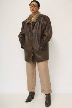 Blazer couro com forro pele vintage SANTIAGO - loja online
