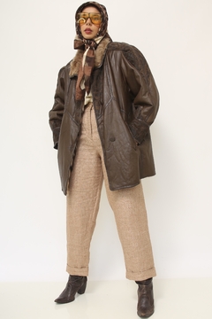 Blazer couro com forro pele vintage SANTIAGO - Capichó Brechó